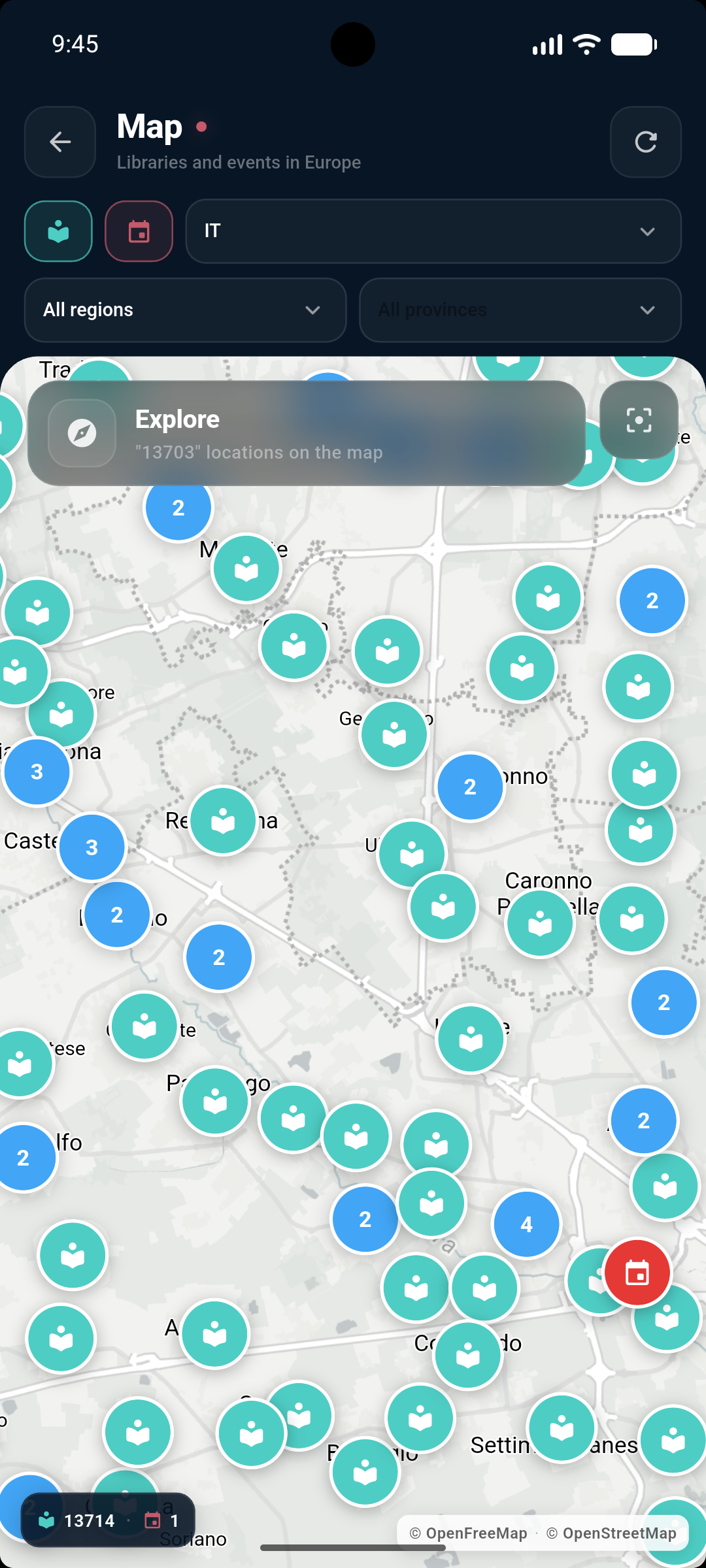 BookVerse map screen